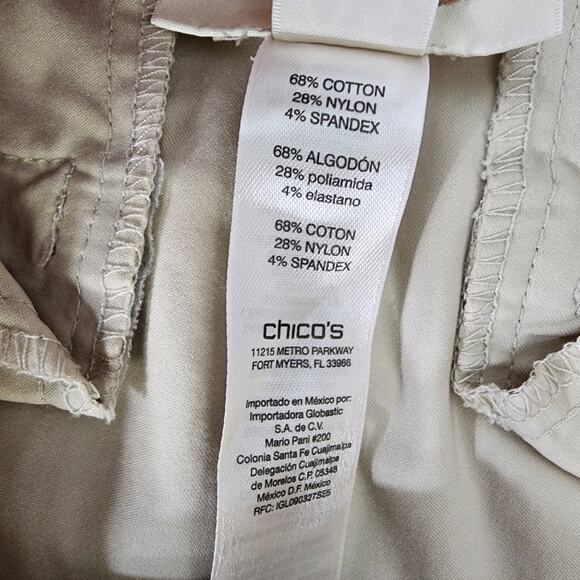 Chico's Crop Pants Women's Size .5 US Small 6 Ultimate Fit Luxe Twill Utility - Picture 10 of 11